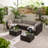 Miacomet Modular PE Rattan Outdoor Conversation Set with Table for Modern Gardens and Patios-776747922