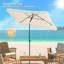 Novea 200cm X 120cm Rectangular Beach Parasol-880631480