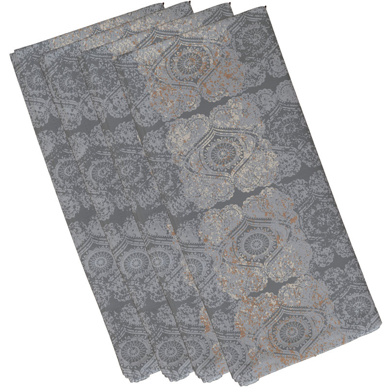 Ensemble de serviettes 4 pièces Harrel, Bleu marine printanier Carolina