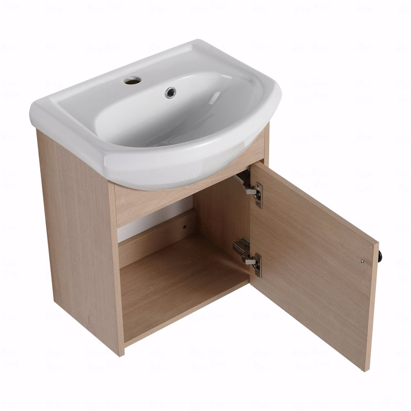 Small Size 18" Bathroom Vanity With Ceramic Sink,Wall Mounting Design