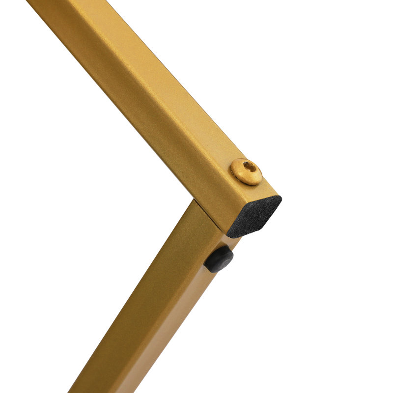 26.4" H Counter Height Bar Stools, Beige Seat/Gold Frame, Linen
