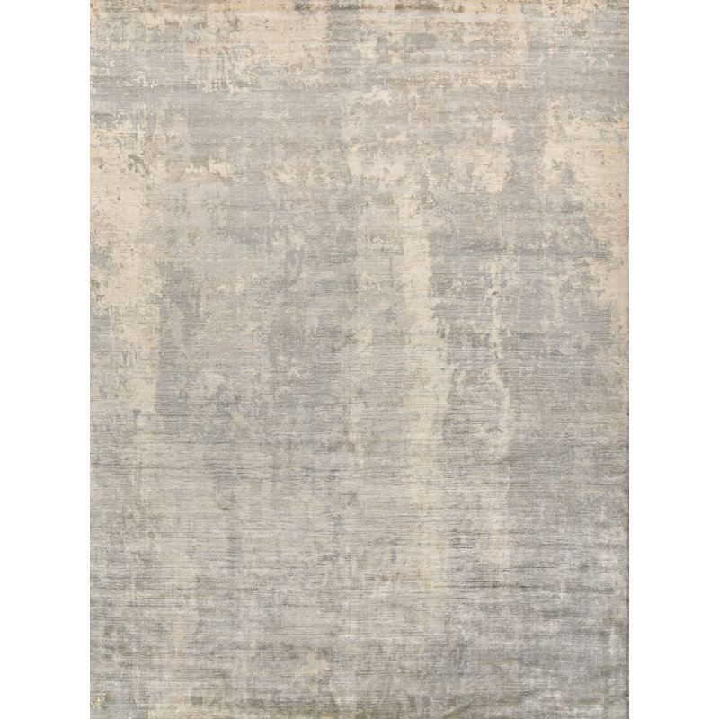 Koda Handmade Synthetic Silver/Blue/Brown Area Rug, Rectangle 12' x 17'4"