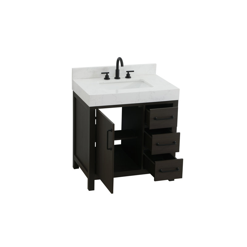Meuble-lavabo simple 32 po_Traditional_VF60632-BS, Brun moka