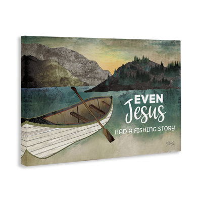 «Jesus Had Fishing Story», art mural sur toile par Marla Rae