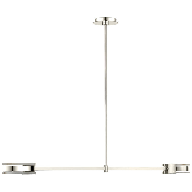 Kelly Wearstler Melange 63" Linear Pendant with Alabaster, Polished Nickel