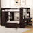 Hasel L Shaped Bunk Bed with Desk, Bookcase and Wardrobe-633294467-642342476