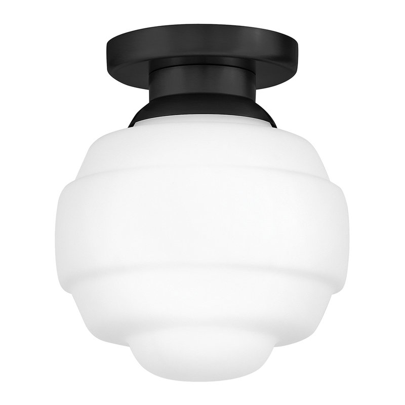 Penny Small Flush Mount, 10.5" H x 9" W x 9" D, Black
