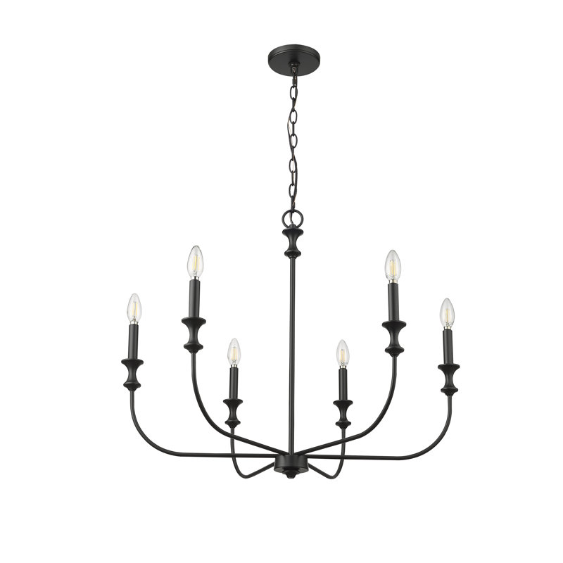 Savanne 6 - Light 28.26" Wide Chandelier, Matte Black