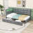 Twin Upholstered Daybed with 2 Drawers and LED Lights-2047621847