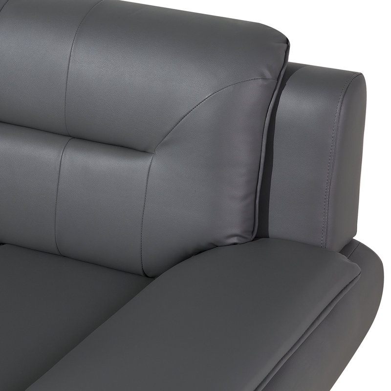 Faux Leather Sofa, Grey