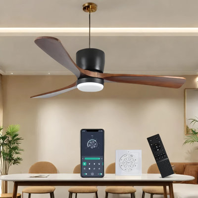 Silent Powerhouse: 42" Low-Profile Flush Mount Ceiling Fan With Smart Remote & Reversible DC Motor