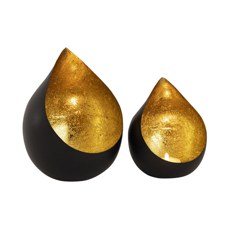 2 Piece Metal Tealight Holder Set