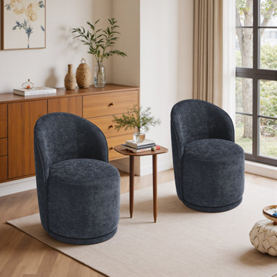 Chaise de salle à manger rembourrée et pivotante moderne (ensemble de 2)