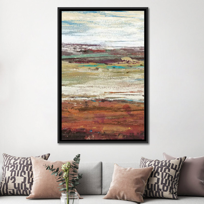 " Plum Vista II " by Timothy O' Toole, 26" H x 18" W x 1.5" D, Black Framed Canvas, No Matte