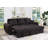 95"W Black Teddy Fleece Reversible Sleeper Sectional Sofa With Storage Chaise