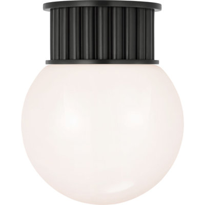 Nolan Flush Mount with White Glass Dome