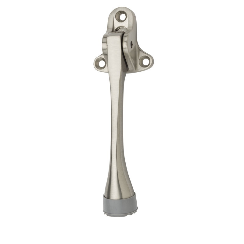Brass Kick Stop, 5" H x 1.75" W x 1" D, Satin Nickel