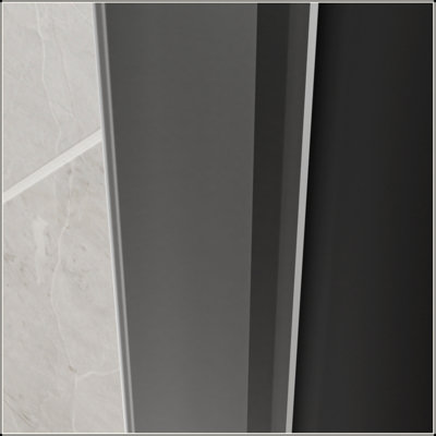 Aluminum Frame Double Sliding Shower Door, 1/4" (6Mm) Clear Tempered Glass With Explosion-Proof Film, Dual Stainless Steel Handles