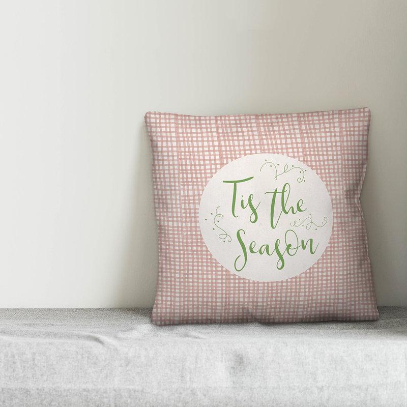  Housse de coussin Tis the Season, 16 po x 1 po, Polyester/ Bourre en polyester