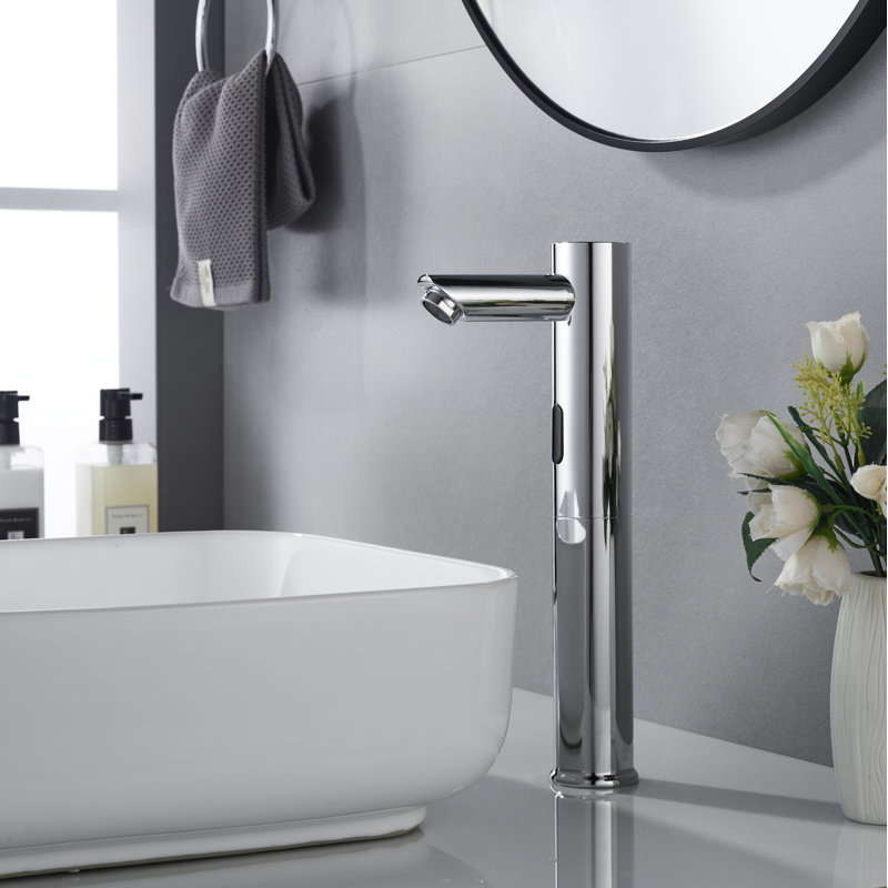 Touchless Vessel Single Hole Bathroom Faucet, Chrome