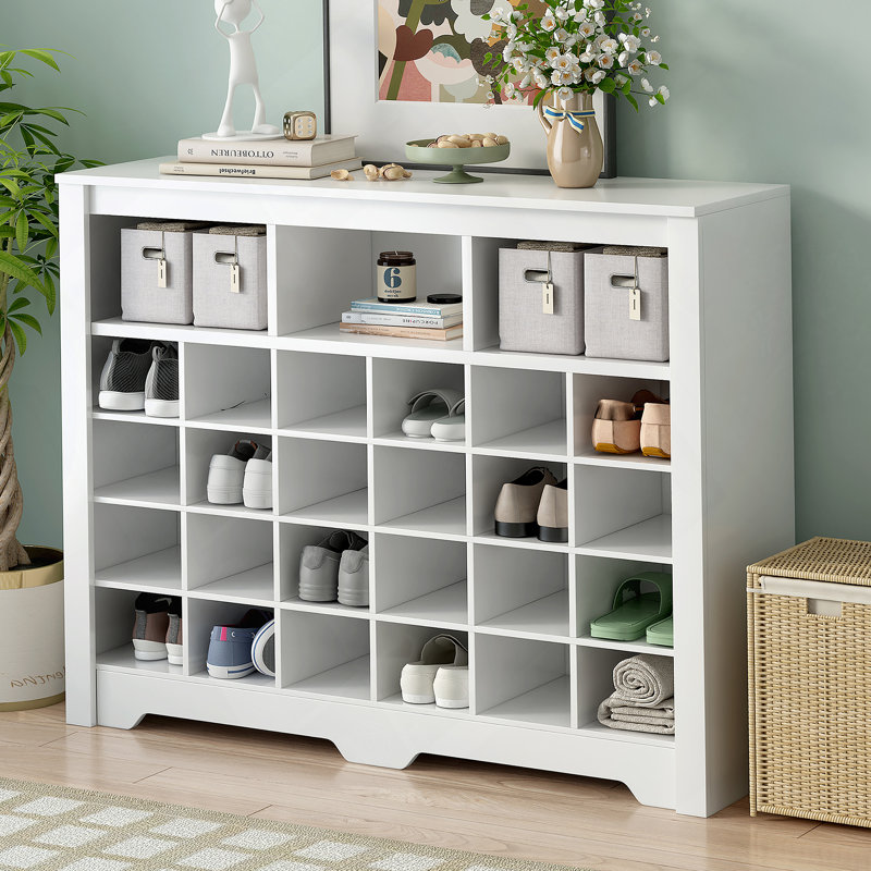 Armoire à chaussures moderne à 24 casiers avec base incurvée Design