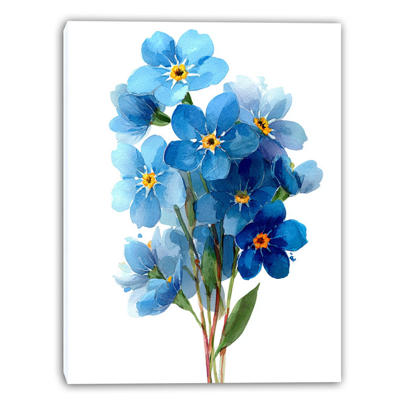 Art floral sur toile tendue Bouquet de fleurs sauvages, L 12 po x H 16 po x P 1 po