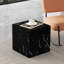 Table basse 15,7 po x 15,7 po x 15,7 po avec finition en marbre noir - crée une table autocollante élégante et invitante à texture vivante, rehaussant la valeur décorative de votre maison-24322608-24322609