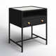 Springer 1 - Drawer 24" Tall Iron Nightstand with Glass Top
