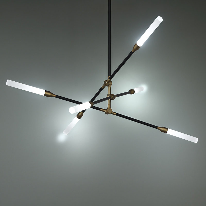 Emory 12-Light Chandelier, Black Aged Brass, 35"H x 36"W x 36"D