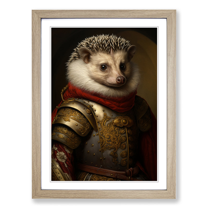 Hedgehog Renaissance - Framed Print, Oak Framed, 46cm H x 34cm W x 2cm D
