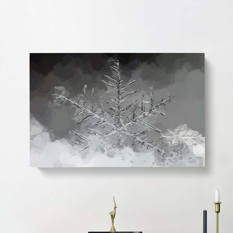 Snowflake In Abstract - Wrapped Canvas Print, 60cm H x 91cm W x 3cm D