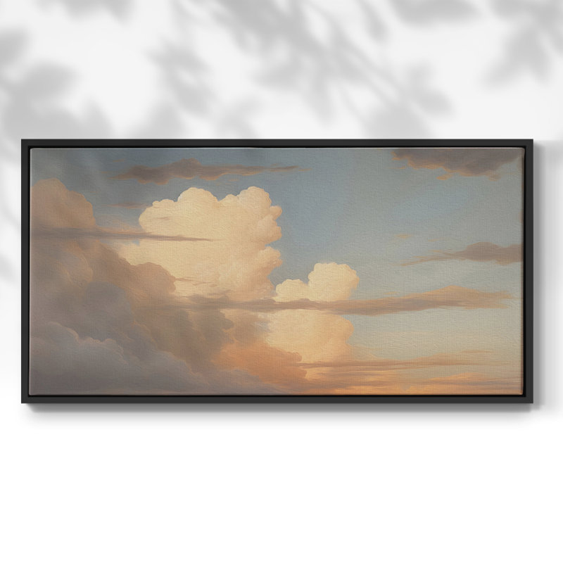 Série paysage - Mviii - Toile tendue avec châssis encadré - Prêt à être accroché, Noir, H 21 po x l 41 po