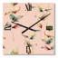 Horloge murale feuilles d'automne et branche sur pastel-626239136