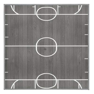 Washable Basketball Court Sports Area Rug