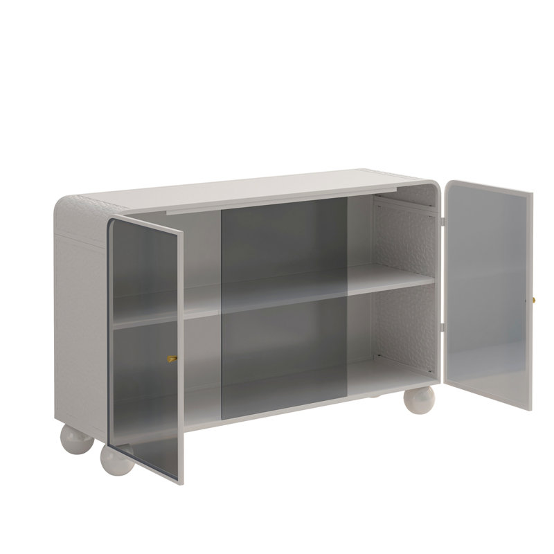 Armoire de rangement en verre du plancher au plafond, Blanc