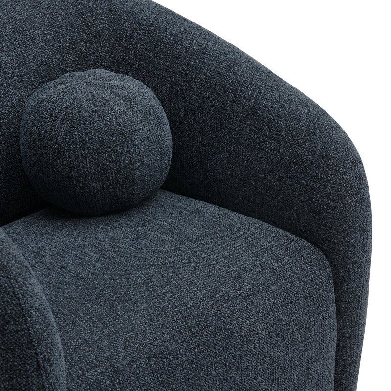 Holland Swivel Chenille Fabric Armchair , Navy