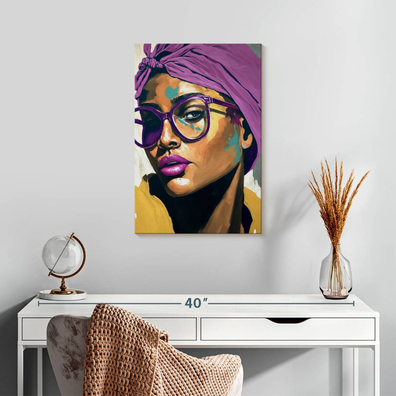 Leisha en turban mauve, H 24 po x l 16 po
