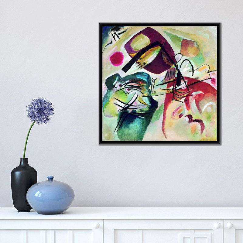 "With Black Arch" par Wassily Kandinsky, impression sur toile tendue, H 18 po x l 18 po x P 1,5 po, Pas de tapis