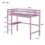 Lit mezzanine simple haut, lit mezzanine en bois d'hévéa avec barrière de sécurité, bureau intégré, échelle-1607586951