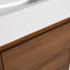 Meuble-lavabo autoportant de 18 pouces avec lavabo simple. Cabinet de caractère délicat. Lavabo en céramique. Bois d'ébène brun pour portes de salle de bain à fermeture en douceur. Petits espaces de bain