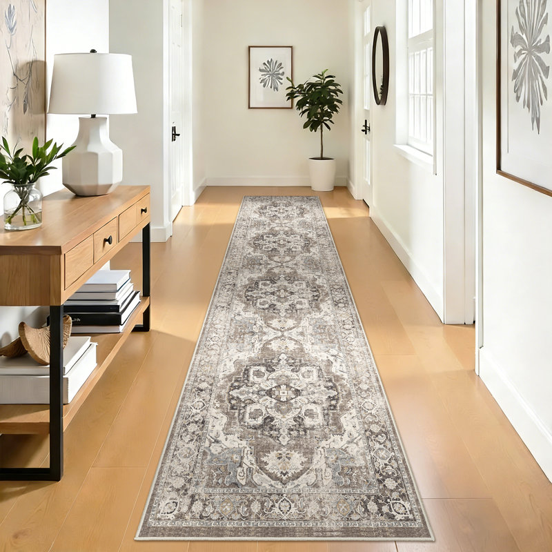 Area Rugs Washable Non-Slip Rug Stain Resistant Rugs for Living Room Dining Room Bedroom Low-Pile and Ultra Soft Area Rug (Beige)