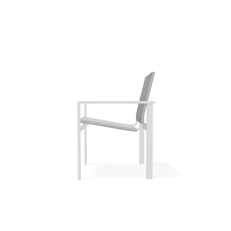 Tribeca Sling Stacking Arm Chair, Snow, Charm