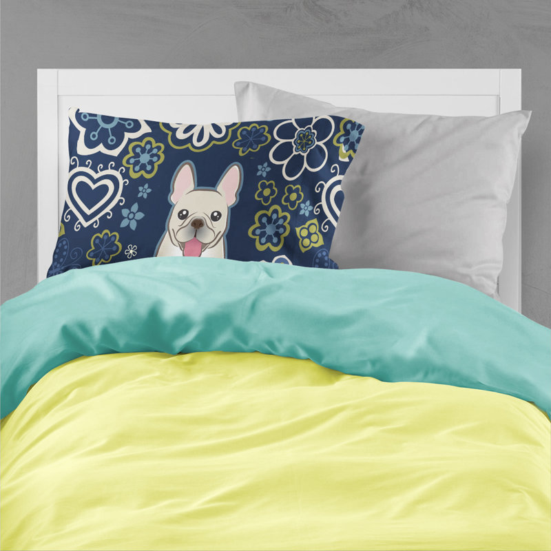 Flowers Microfiber Floral, French Bulldog