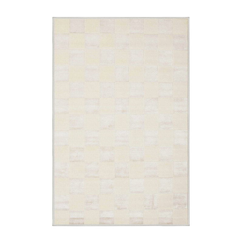 Tapis décoratif beige Contemporary, Rectangle 5 pi x 7 pi