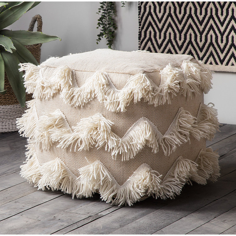 Clarisabel 44cm Wide Square Chevron Pouffe Ottoman