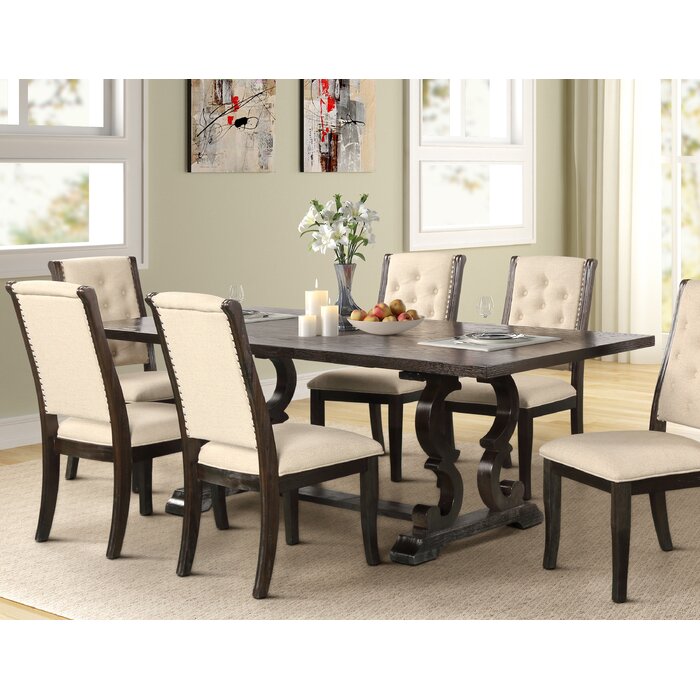 Ophelia & Co. Cogdill Extendable Pine Solid Wood Dining Table & Reviews ...