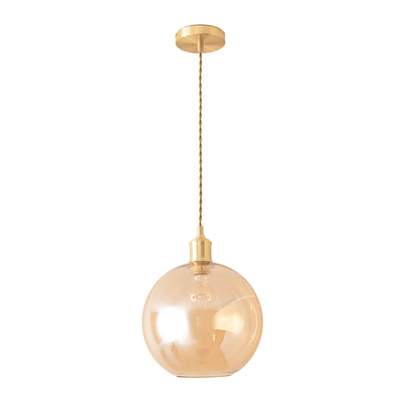 1 - Light Pendant, Brushed Gold, Yellow, Yes