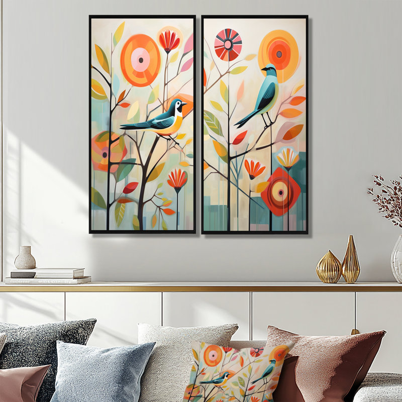 «Green Mid Century Mod Nature IV - Abstract Midcentury», reproduction d'art sur toile, H 40 po x l 40 po, Noir