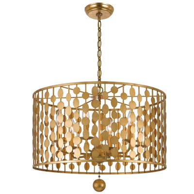 Lustre tambour 6 lumières à abat-jour Dufren