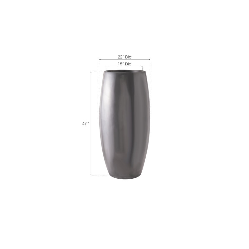 Elonga 47" Silver Aluminum Contemporary Planter